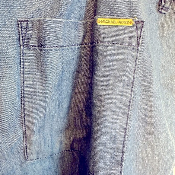 NWT MICHAEL by Michael Kors Blue WideLeg Shorts Womens Size 20 Culottes Chambray - Picture 6 of 7